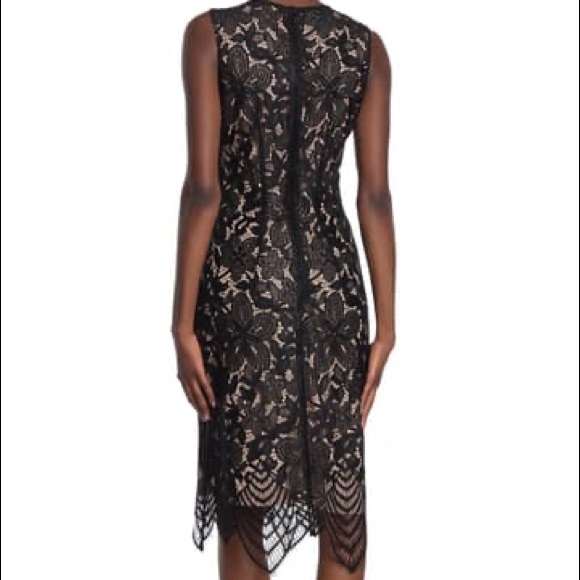 NWT Sharagano Floral Lace Scalloped Sheath Dress - Picture 2 of 9